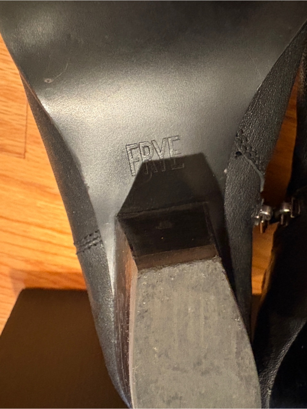 FRYE Black Pointed Leather Reina Ankle Booties with Side Zip - Picture 10 of 14